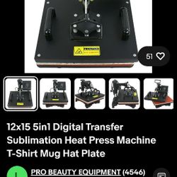 12x15 5in1 Digital Transfer Sublimation Heat Press Machine