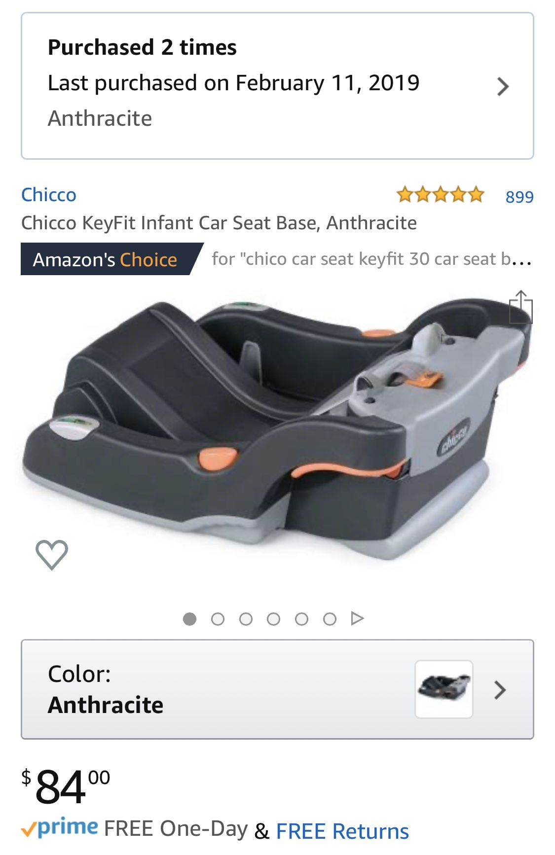 2019 Chicco KeyFit Infant Car Seat Base