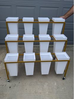 Selling Only- fresh flower bloom cart. Three levels with 12 strong bucket containers. Like new