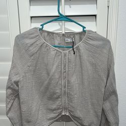 Kids Grey Zara blouse with tie detail #blouses