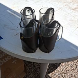 Unique  Leather Wrapped Glasses