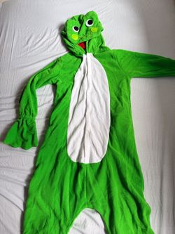 Green Frog Onesie Costume – Soft Fleece Pajamas – Halloween