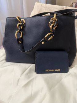 Navy Michael Kors purses & wallet
