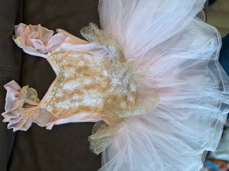 Girls Pink and Gold Ballet Tutu Costume