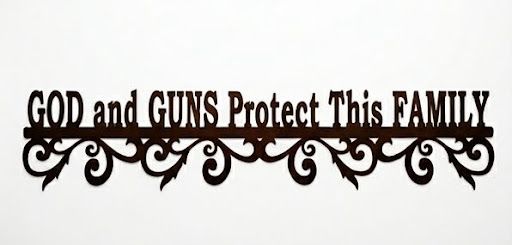 God and Guns Protect this Family Metal Sign 23.5x23.5 1