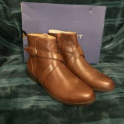 Brown Leather Bootie 