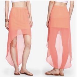 Express Neon Orange High Low Skirt, XS