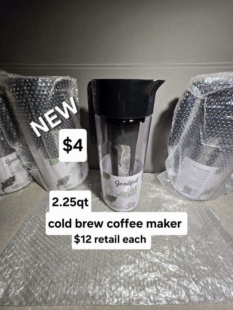 New 2.25 Qt Cold Brew Coffee Maker $12+tax Retail