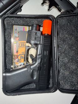 wind, proof, light, and laser Gun-Shaped Butane Lighter with High-Temperature Ceramic Nozzle, Black Orange wind, proof, light, and laser