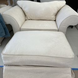 Armchair Ivory Sofa Ottoman 