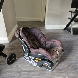 Baby Car Seat With Base And  Stroller 