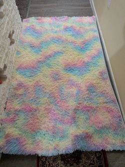 Pastel Rainbow Shaggy Area Rug 73”x44”