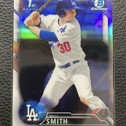 2016 Will Smith 1st Bowman Chrome Refractor Rookie Card. Los Angeles Dodgers. 