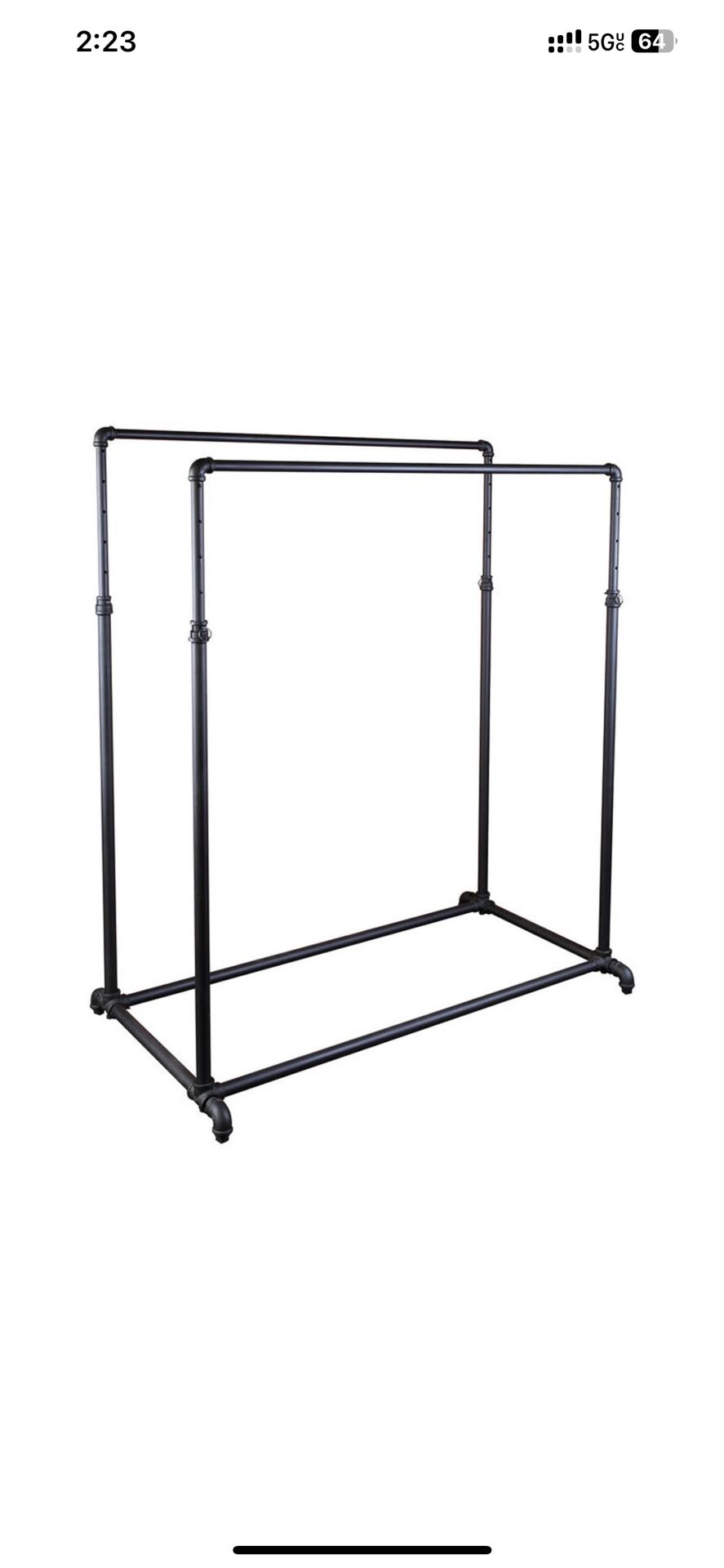 Double Rods Rolling Clothing Rack for For Garment Storage or Display Sealed