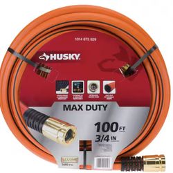 Like New Husky Commercial Contractor Grade 3/4” 100’ Garden Hose