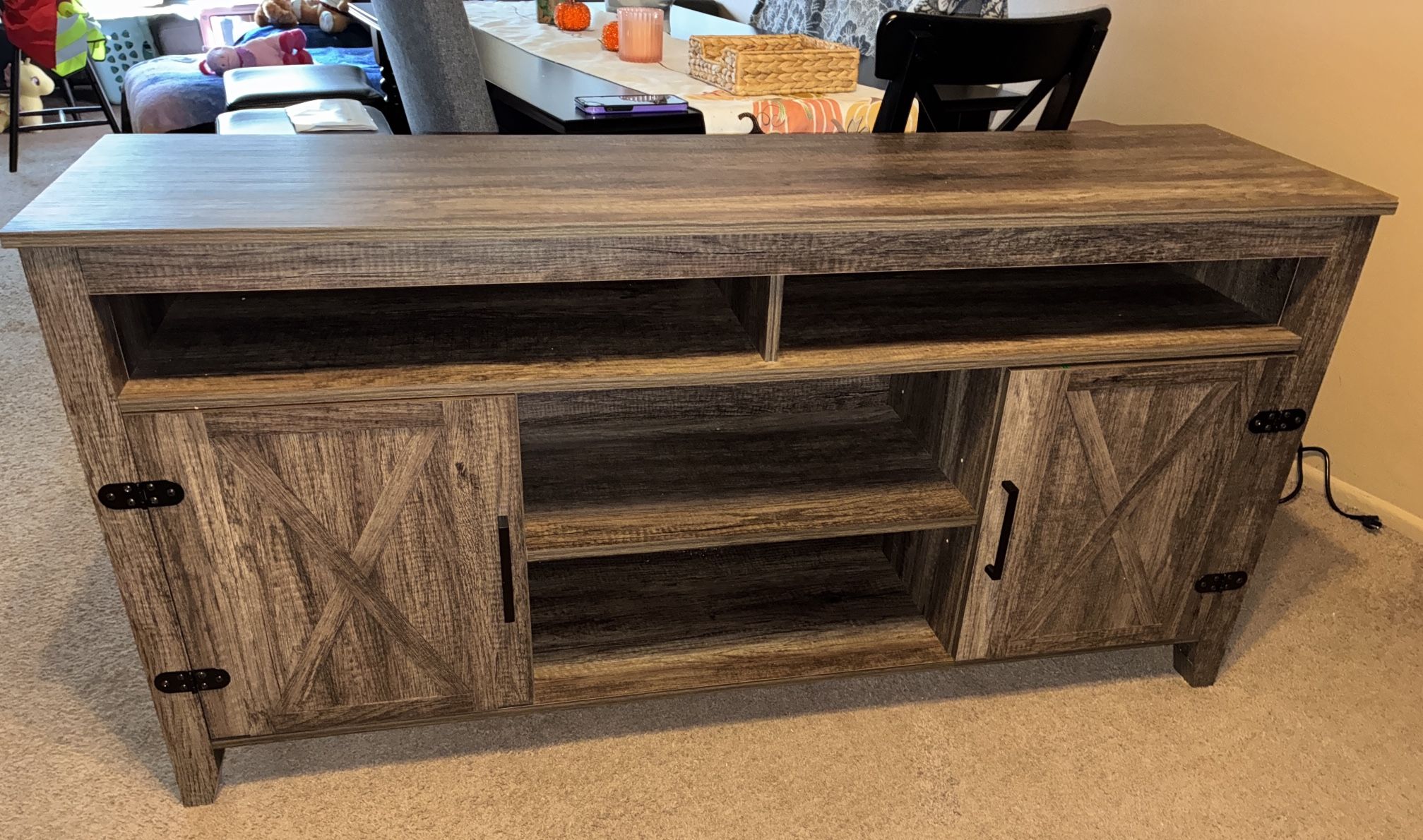 NEW TV Stands for Living Room, Farmhouse Entertainment Center for 65 Inch TV 59.0in x 15.7in x 29.5i
