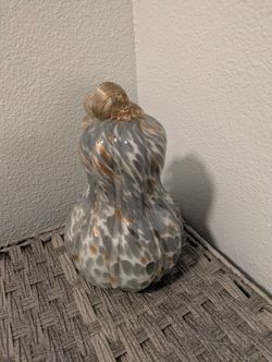 Glitzhome Hand Blown Glass Pumpkin 