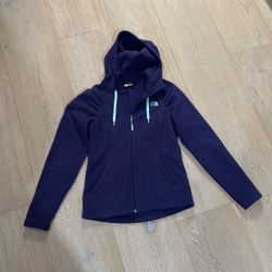 North Face fleece zipper jacket XS women purple 