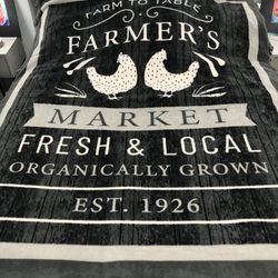 60”x72” ” Fleece Farmers market Fleece Blanket