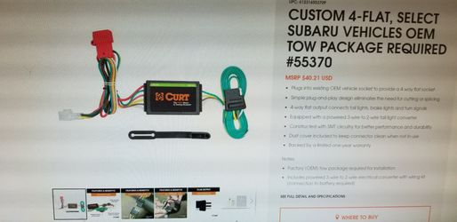 Curt 55370 t-connector wiring kit