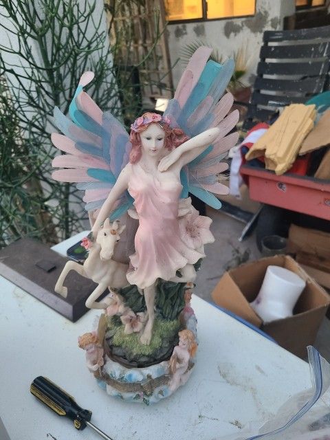 20-in Tall Fiber Optic Fairy Figurine Statue