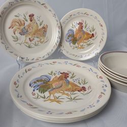 Corelle Country Morning Dinner Plates Set And Cereal/Soup Bowls