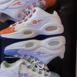 Iverson’s size 6 “Question” Carolina Blue, Illinois Orange 