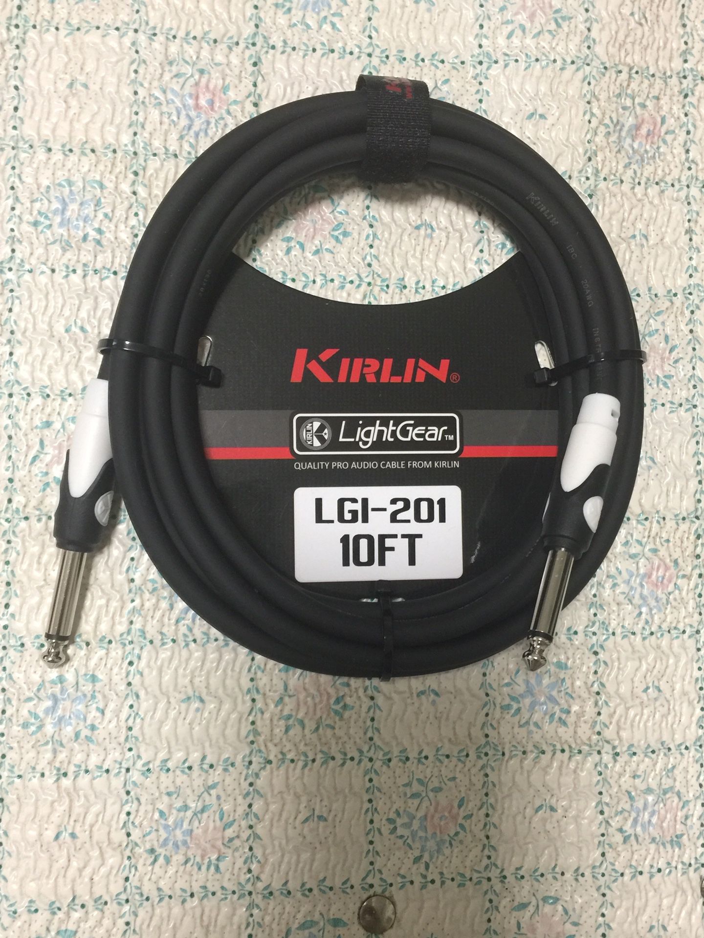 NEW KIRLIN LGI-201 10ft high High Quality Pro Guitar Cable, Fender, Bass, amp, effects