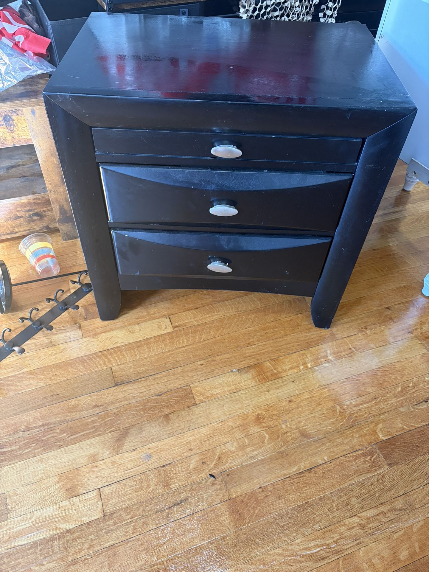 2 Black Nightstand