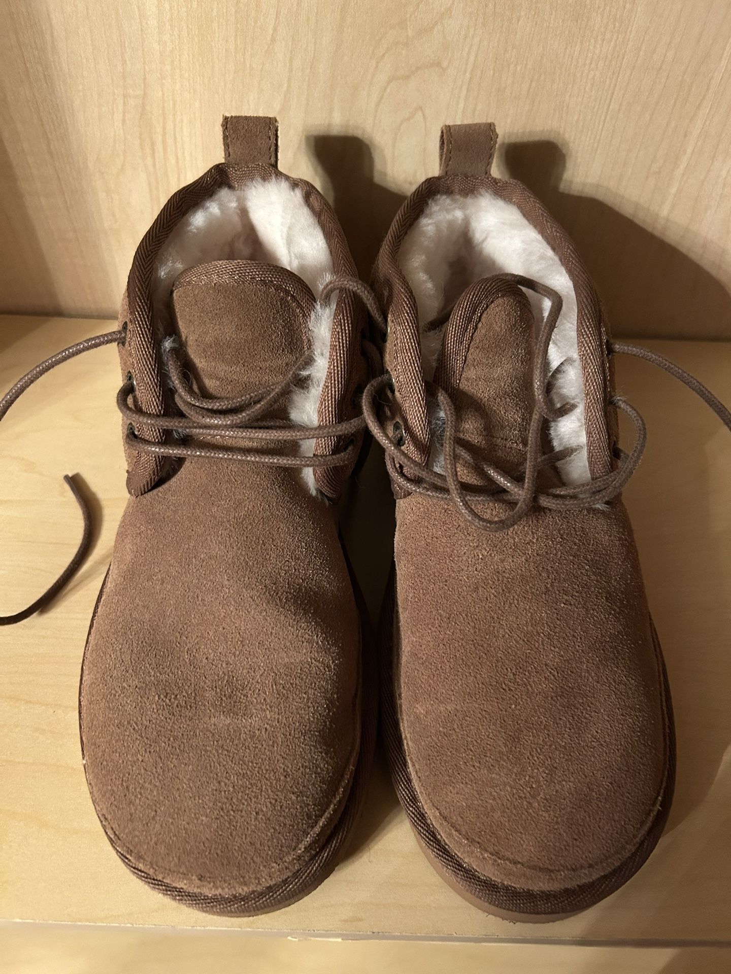 Fur Lined Ankle Boots, Size 7, for Women Genuine Suede Mini Booties Short Lace Up Snow Boots