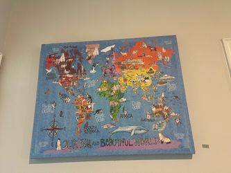 World map on canvass