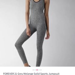 FOREVER 21 Grey Melange Solid Sports Jumpsuit. Size S