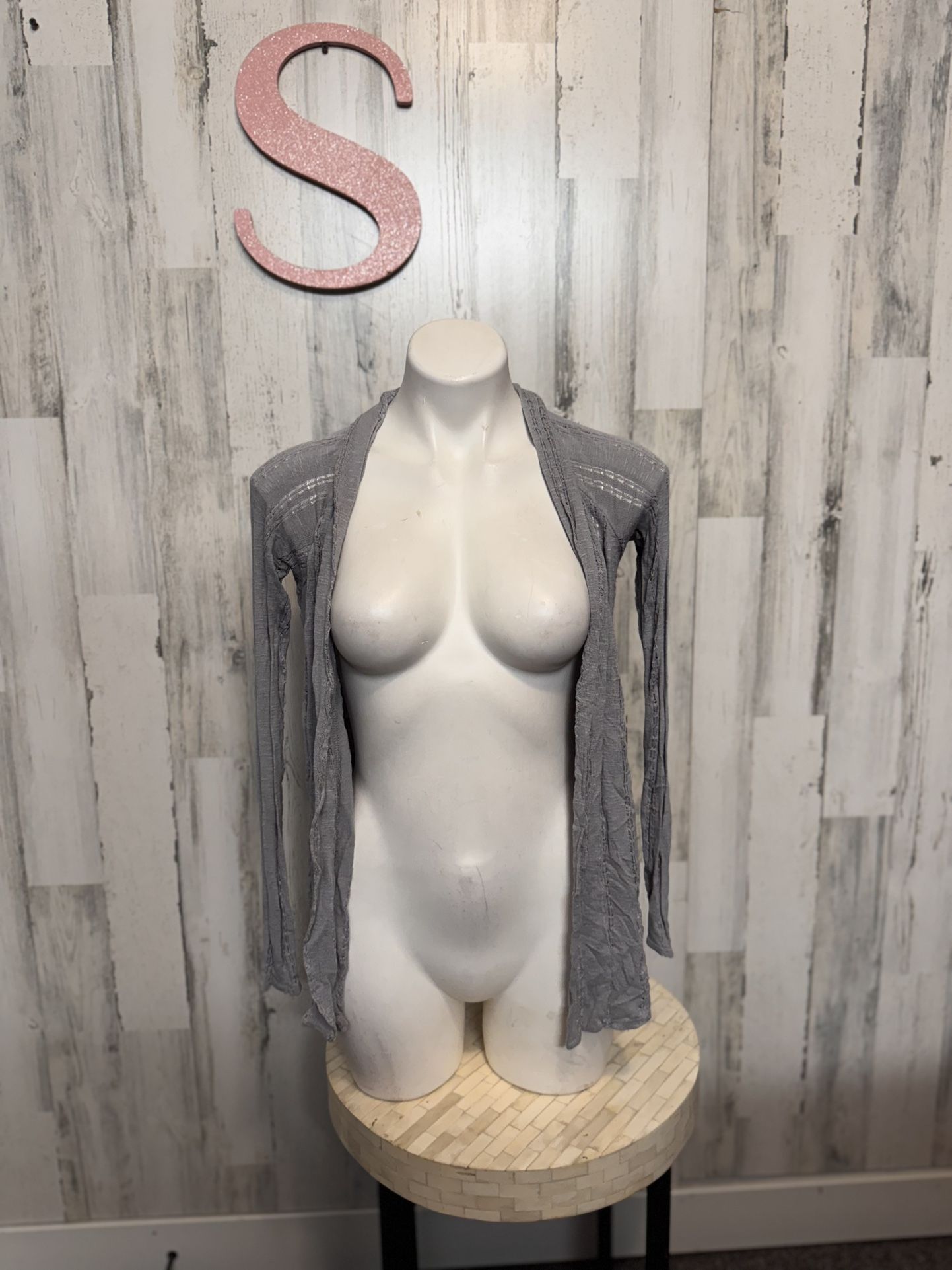 Candie’s gray cardigan sweater size small