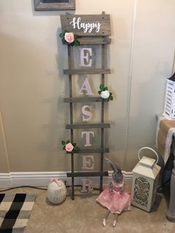 Rustic style Easter ladder