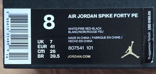 Jordan Spike Forty PE Size 8 Men