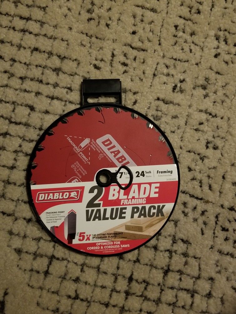 DIABLO Tracking Point 7-1/4 in. x 24-Tooth Framing Circular Saw Blade Value Pack (2-Pack)