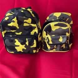2 Backpack In 2 Sizes , Forever 21 neon camo Backpacks, 2 For $40