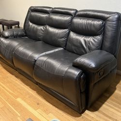Black Faux Leather Recliners