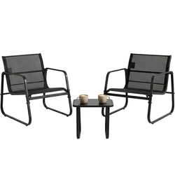 ❤️‍🔥 DUMOS 3 Piece Patio Furniture Set，Outdoor Patio Furniture Conversation Set with Table, Patio Sectional Bistro Sets for Lawn, Garden, Balcony, Po
