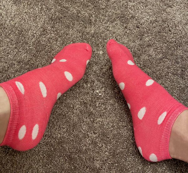 Women’s Socks - Pink / White Polka Dot Athletic Girls Ankle Socks ...