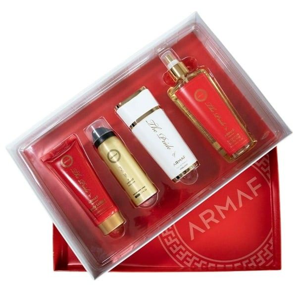 The Pride of Armaf Rouge 4pc Set Parfum Spray oz Lotion Body