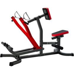 Seated Row Machine, GYHPD Plate Loaded Back Machines with Independent Arms, Multi Grip Positions with Rotating Handles, Upper Body Workout for Home Gy