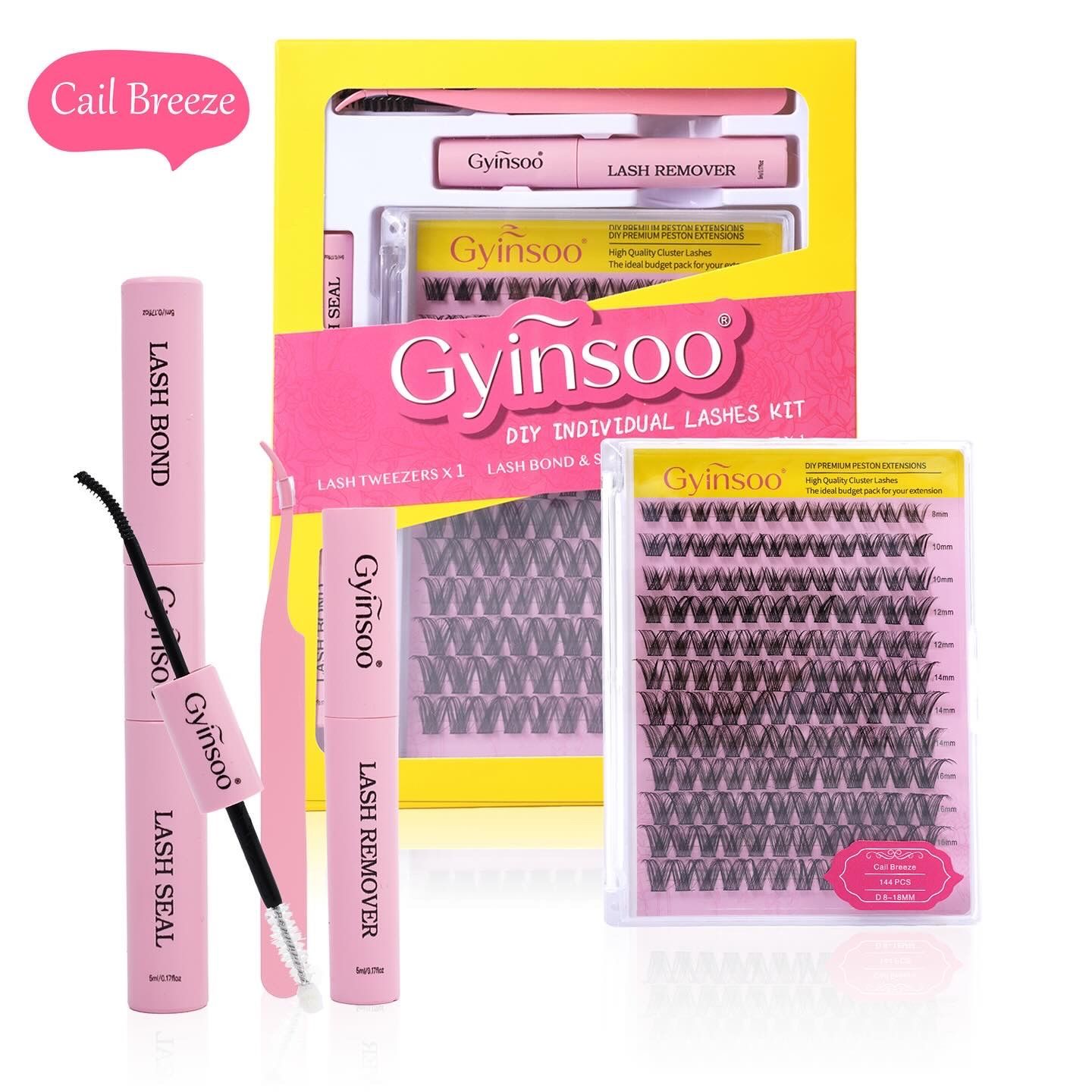 Gyinsoo 144 Pcs False Eyelash Kit with Glue – Natural & Dramatic Styles, Easy to Apply”