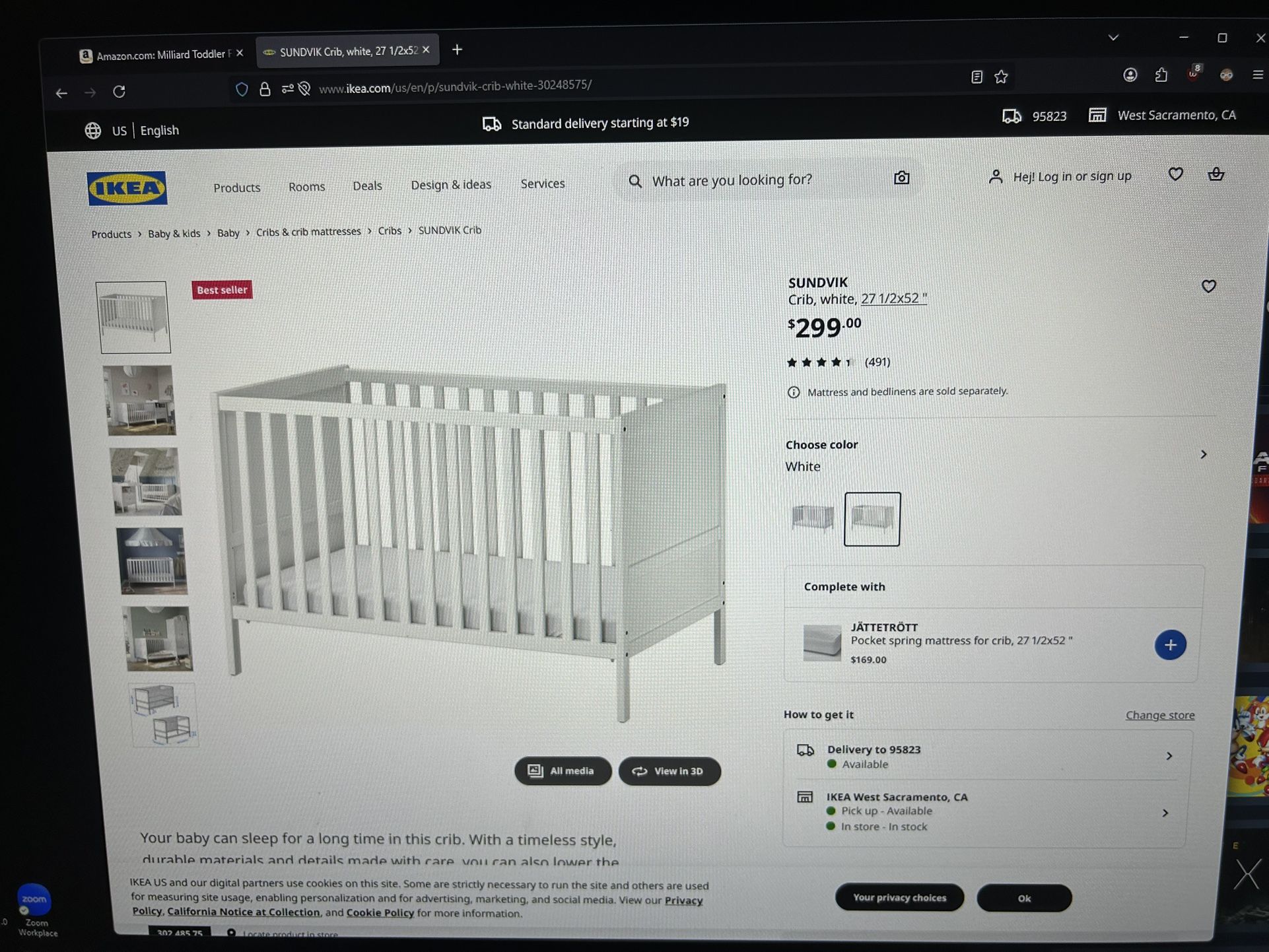 Sundvik IKEA Toddler Bed W/ Mattress And Extras
