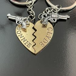 Bonnie And Clyde Keychain Set New 