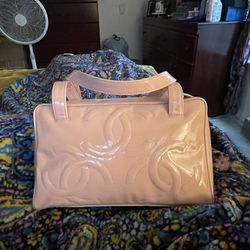 Authentic chanel patent leather pink bag 