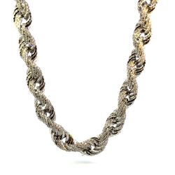 Men’s 925 Sterling Silver 26” Inch CZ Cubic Zirconia Thick Iced Rope Chain Necklace GP3115770
