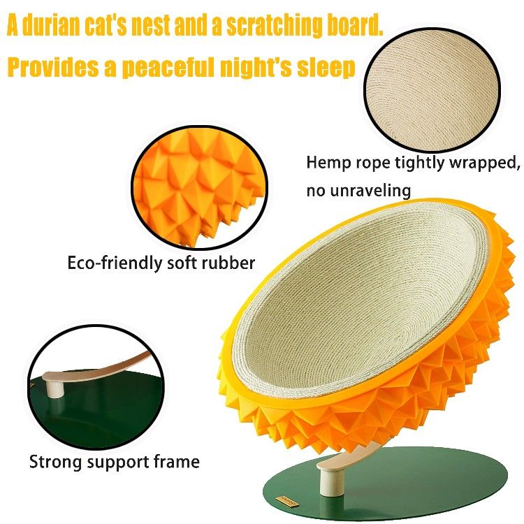 Durian Shape Cat Scratching Bed Cat House