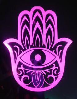 Hamsa Etched Lighted Mirrors 