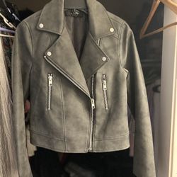Woman’s Gray Motorcycle Jacket